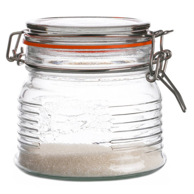 Urban Living Weckpot/inmaakpot - 500 ml - glas - met beugelsluiting - D11 x H11 cm - Weckpotten