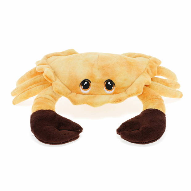 Keel Toys pluche krab knuffeldier - lichtbruin - lopend - 25 cm - Knuffel zeedieren