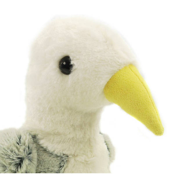 Creation pluche zeemeeuw knuffeldier - grijs/wit - met geluid - 40 cm - Vogel knuffels