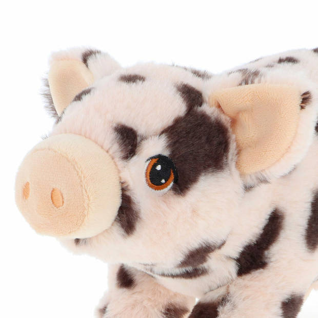 Keel Toys pluche varken/biggetje knuffeldier - roze gevlekt - lopend - 28 cm - Knuffel boederijdieren