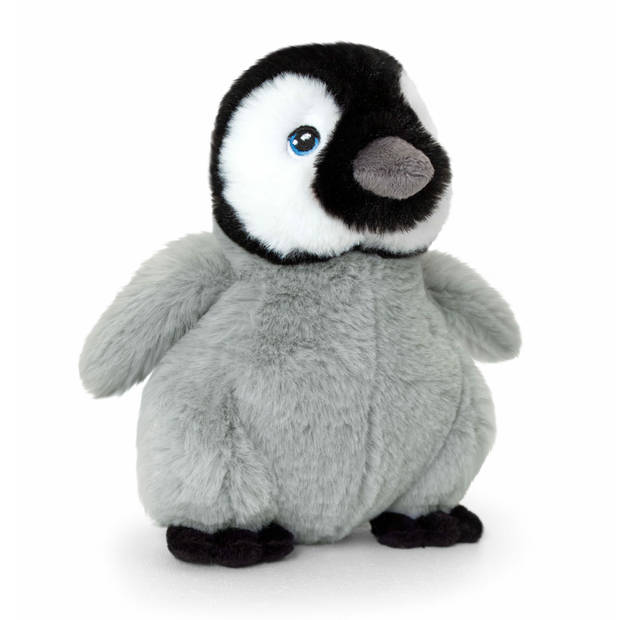 Keel Toys pluche Keizer pinguin met jong knuffeldieren - wit/zwart - staand - 25 cm - Knuffeldier