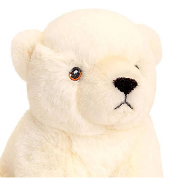 Keel Toys pluche ijsbeer knuffeldier - wit - zittend - 18 cm - Knuffelberen