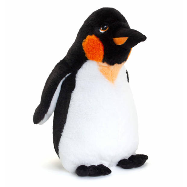 Keel Toys pluche Keizer pinguin met jong knuffeldieren - wit/zwart - staand - 25/40 cm - Knuffeldier