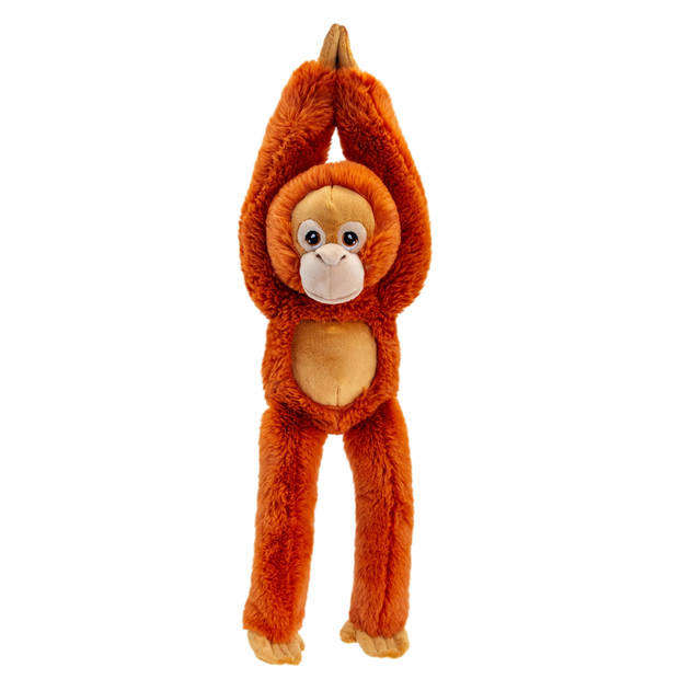 Keel Toys pluche Orang Utan aap knuffeldier - rood/bruin - hangend - 50 cm - Knuffel bosdieren