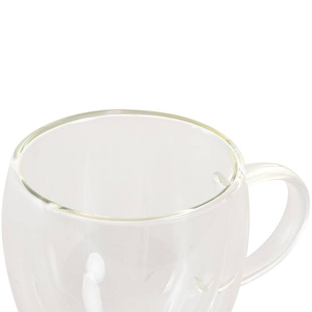 Items koffieglazen dubbelwandig - set 6x - cappuccino glazen - 250 ml - Koffie- en theeglazen