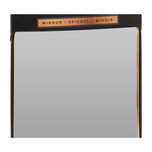 Home & Styling Rechthoekige wandspiegel - goud - metalen frame - 45 x 35 cm - Spiegels