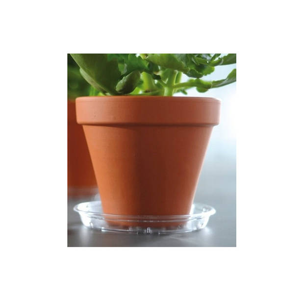 Opvangschaal/onderschaal bloempot/plantenpot - transparant - rondA - Dia 14 cm - Plantenpotten