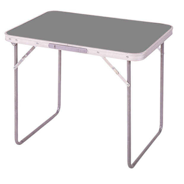 Sunnydays camping tafel - aluminium - opvouwbaar - grijs - L80 x B60 x H70 cm - Bijzettafels - Campingtafels