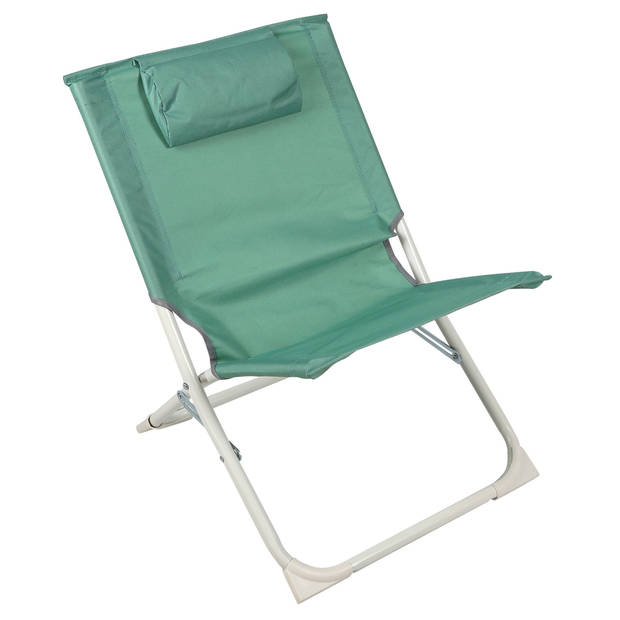 Sunnydays Havana camping/strand stoel - aluminium - inklapbaar - groen - L49 x B62 x H61 cm - Campingstoelen
