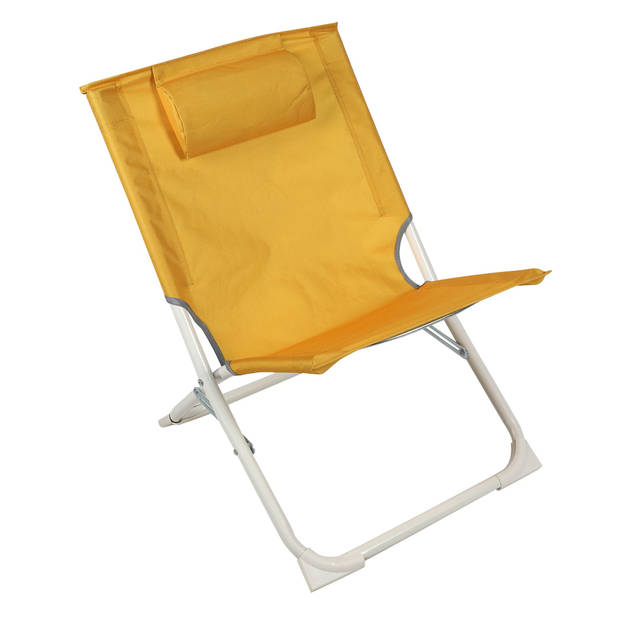 Sunnydays Havana camping/strand stoel - aluminium - inklapbaar - geel - L49 x B62 x H61 cm - Campingstoelen