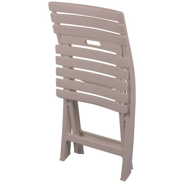 Sunnydays Klapstoel voor buiten/binnen - beige - 41 x 79 cm - stevig kunststof - Bijzet stoelen - Klapstoelen
