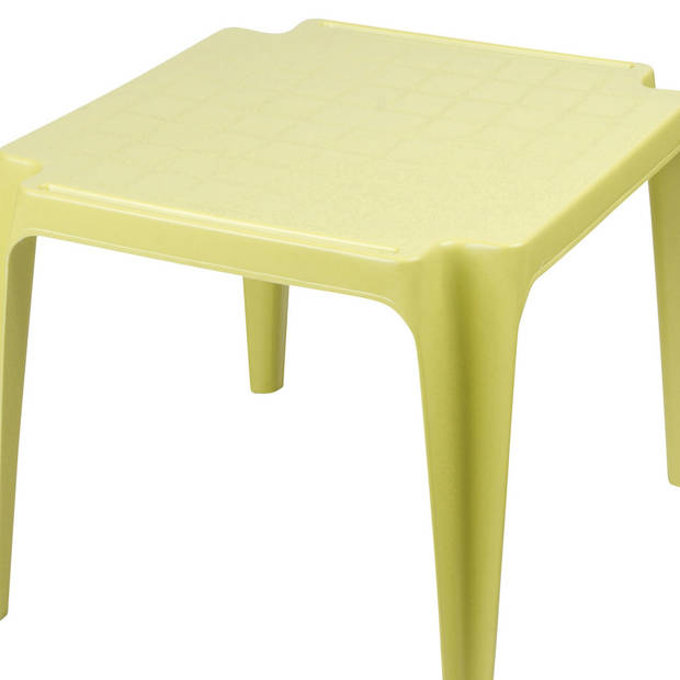 Sunnydays Kindertafel - groen - kunststof - buiten/binnen - L56 x B51 x H44 cm - Bijzettafels - Bijzettafels