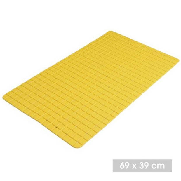 Urban Living Badkamer/douche anti slip mat - rubber - voor op de vloer - okergeel - 39 x 69 cm - Badmatjes