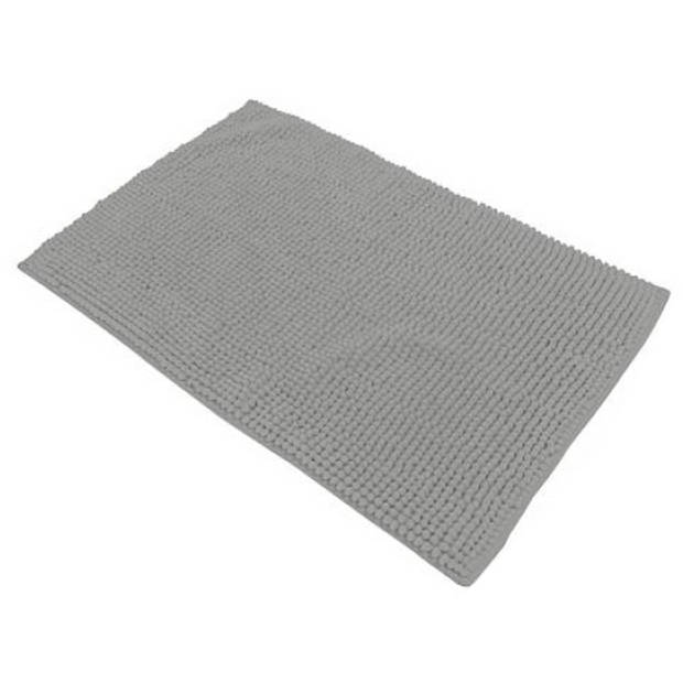Urban Living Douche anti-slip en droogloop mat/tapijt - badkamer set - rubber/polyester - steengrijs - Badmatjes