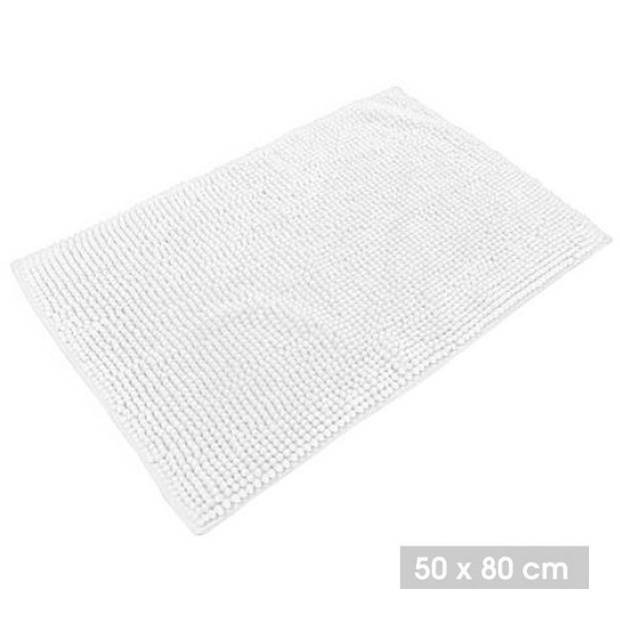 Urban Living Badkamerkleedje/badmat tapijt - voor op de vloer - parel wit - 50 x 80 cm - Badmatjes