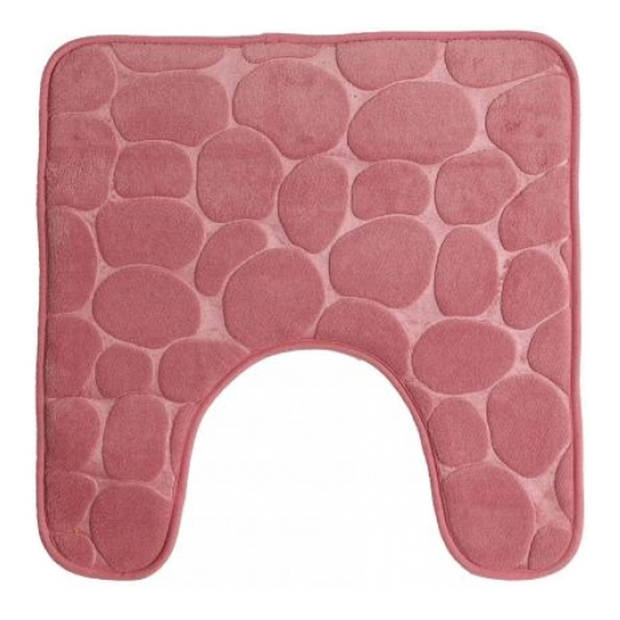 Urban Living badkamer droogloop matjes/tapijt - set 2x stuks - memory foam - oud roze - Badmatjes