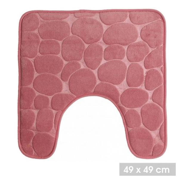 Urban Living Badkamerkleedje/wc badmat tapijt - memory foam - oud roze - 49 x 49 cm - Badmatjes