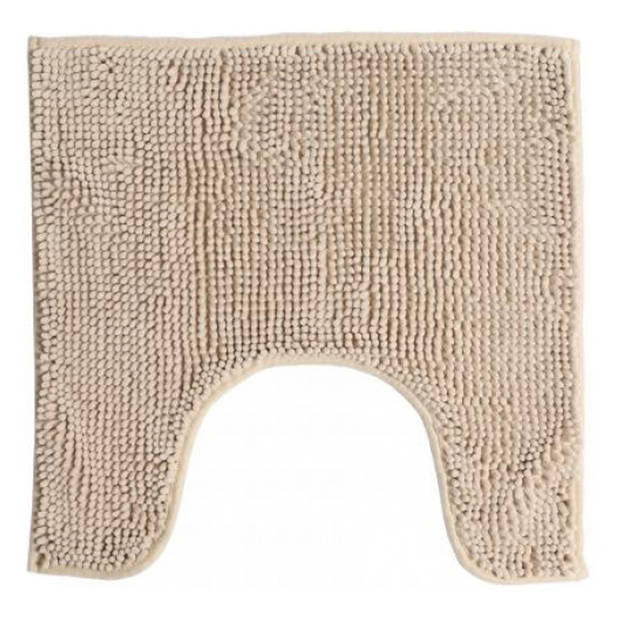 Urban Living WC/Toilet Badkamerkleedje/badmat tapijt - voor op de vloer - beige - 49 x 49 cm - Badmatjes