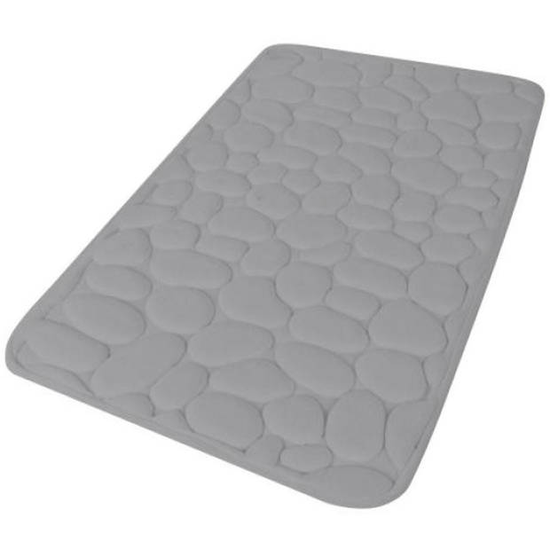 Urban Living badkamer droogloop matjes/tapijt - set 2x stuks - memory foam - steengrijs - Badmatjes