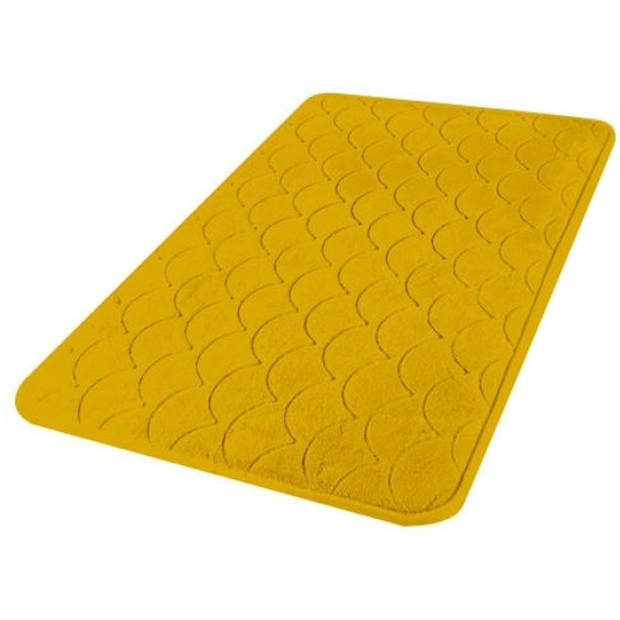 Urban Living Badkamerkleedje/badmat tapijt - memory foam - oker geel - 50 x 80 cm - Badmatjes