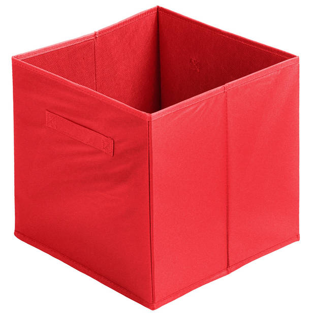 Urban Living Opbergmand/kastmand Square Box - karton/kunststof - 29 liter - rood - 31 x 31 x 31 cm - Opbergmanden