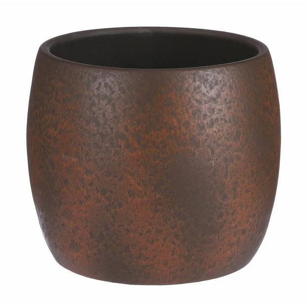 Mica Decorations Bloempot/plantenpot - 2x - roest/terracotta bruin - voor kamerplant - H22 x D24 cm - Plantenpotten