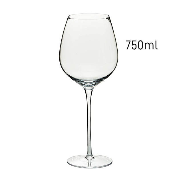 Groot Wijnglas XXL - Voor de wijnliefhebber - 750 ml - Mega wijnglas - Heel groot wijnglas - Groen/Zwart
