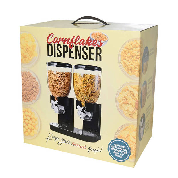 Ontbijtgranen Dispenser - Cornflakes Dispenser - Zwart