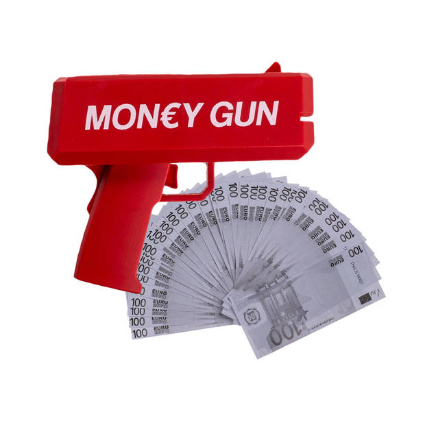 Money Gun - Geleverd met 100 Nepbiljetten van €100 - Party Gadget - Geld Pistool - Original