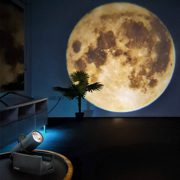 Micro Earth Moon Projector - 4,5 x 2,5 x 3 cm - Kleine projector - Veelzijdige projectielamp - Aarde en maan - Original