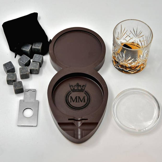 Whiskey & Sigaarhouder - Stijlvolle houder - Whiskey & Cigar Tray - Houder voor whiskey & sigaar - Whiskey accessoire -