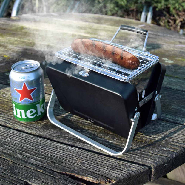 Draagbare Mini BBQ - 's Werelds Kleinste Barbecue - Handzaam & Zwart - Grill - Compacte Picknick Partner - Neem je BBQ
