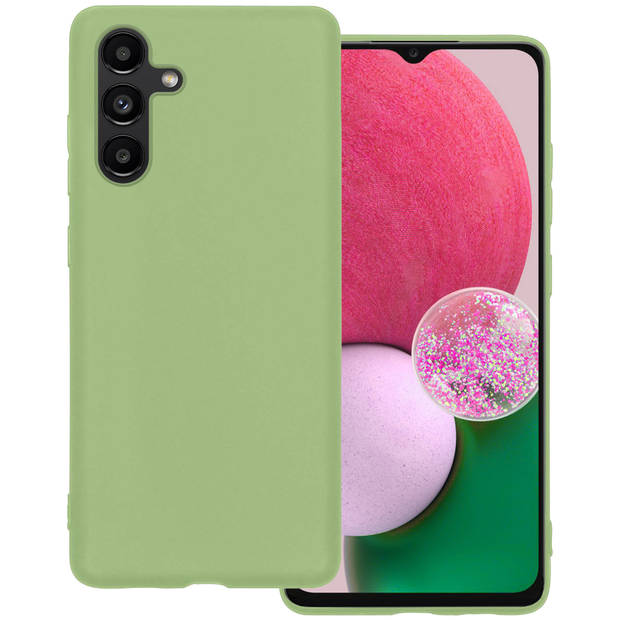 Basey Samsung Galaxy A13 5G Hoesje Siliconen Hoes Case Cover -Groen