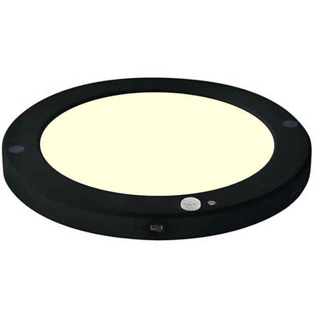 LED Plafondlamp met Bewegingssensor + Dag en Nacht Sensor - 18W - Warm Wit 3000K - 360° Zichthoek - Opbouw/Inbouw - Rond