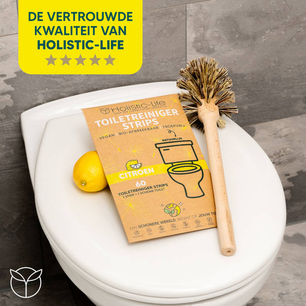 Natuurlijke WC reiniger Vellen - 60 Duurzame Toiletreiniger Strips – Citroen – Vegan – Zero Waste