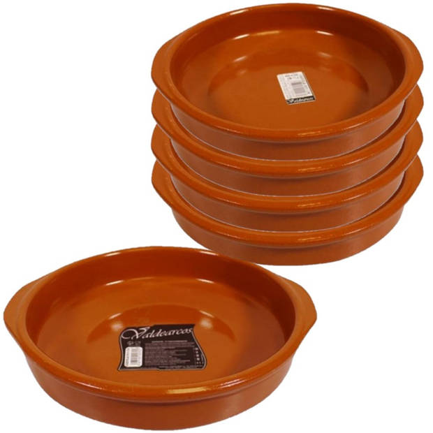 Set van 5x stuks tapas borden/ovenschalen Alicante met handvatten 26 en 20 cm - Snack en tapasschalen