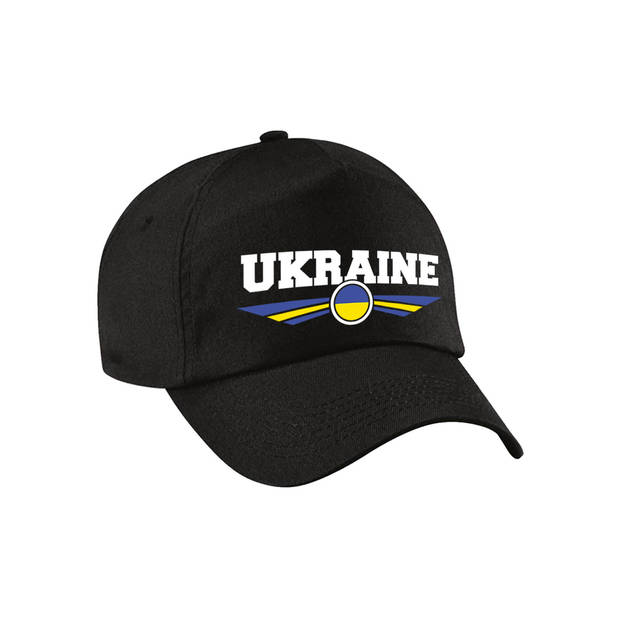 Oekraine / Ukraine landen pet / baseball cap zwart voor volwassenen - Verkleedhoofddeksels