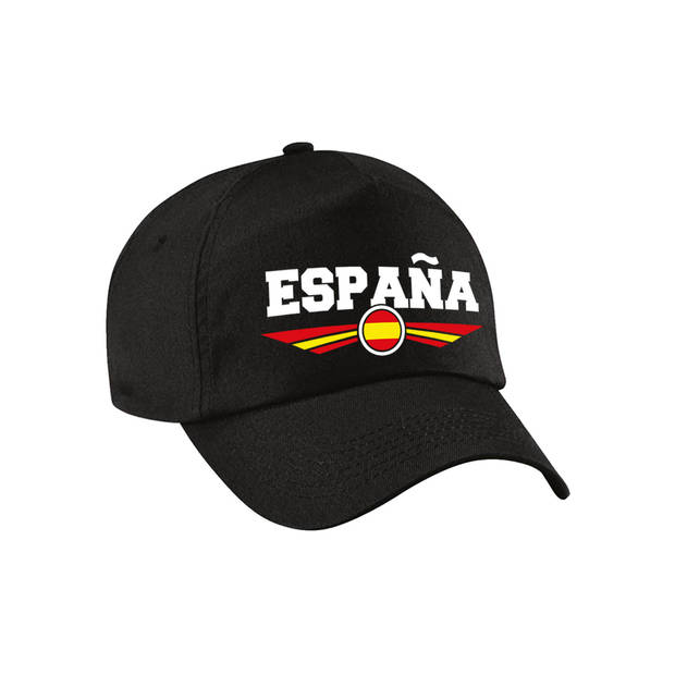 Spanje / Espana landen pet / baseball cap zwart voor kinderen - Verkleedhoofddeksels