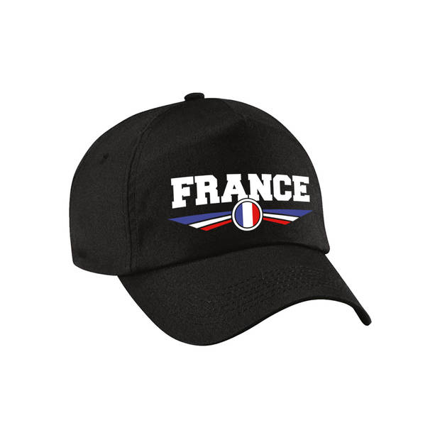 Frankrijk / France landen pet / baseball cap zwart voor volwassenen - Verkleedhoofddeksels