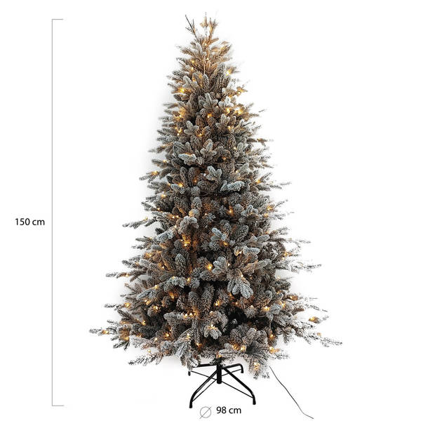 Wintervalley Trees - Kunstkerstboom George met LED verlichting - 150x98cm - Besneeuwd