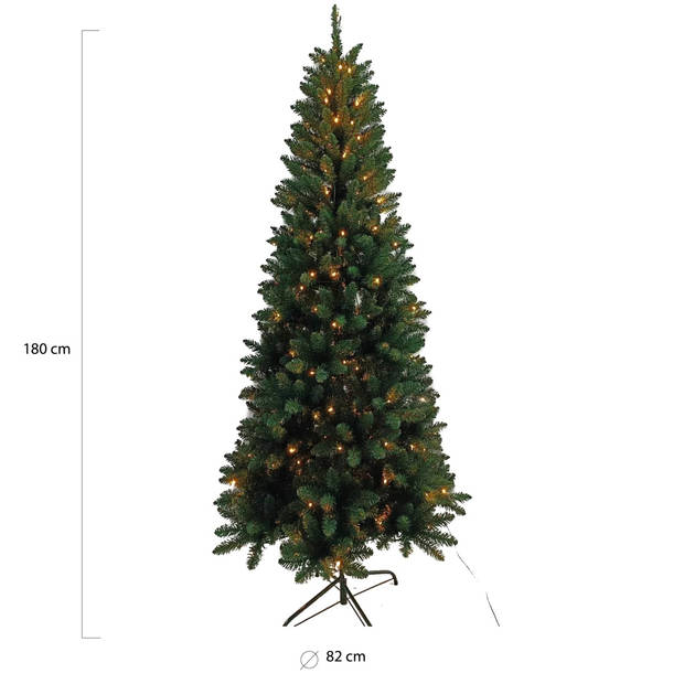 Wintervalley Trees - Kunstkerstboom Ivar met LED verlichting - 180x82cm - Groen