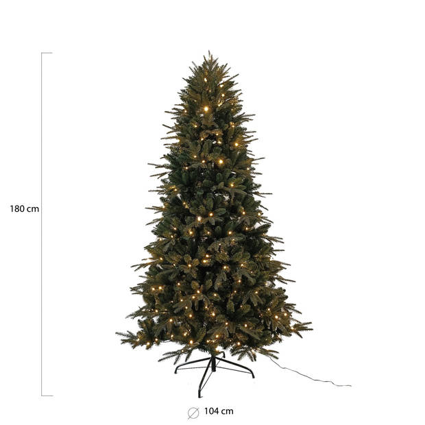 Wintervalley Trees - Kunstkerstboom Filip met Licht - 104x104x180cm - Groen