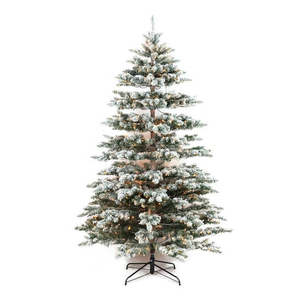 Wintervalley Trees - Kunstkerstboom Purden met LED verlichting - 240x145cm - Besneeuwd