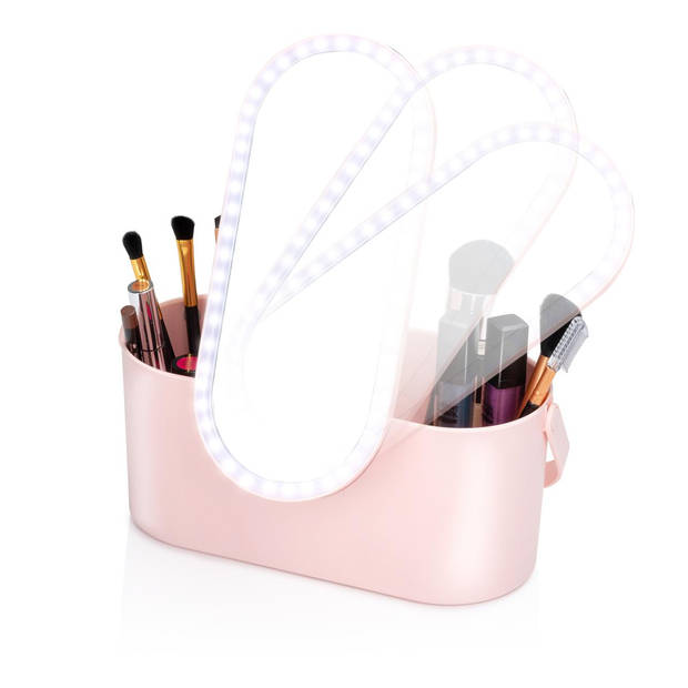 Touch Of Beauty Make Up Organizer met LED Spiegel - Reis Beautycase - 24,1 x 10,4 x 11,7CM - Verstelbaar LED-Licht