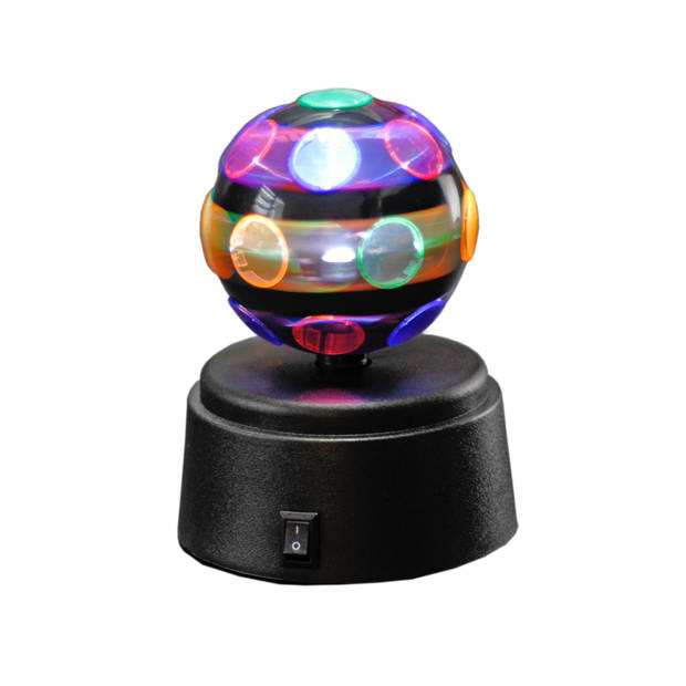 Disco party licht/disco bol - zwart - roterend - Multi kleurige LED verlichting - Discobollen