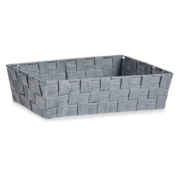 Kast/badkamer opbergmandjes zilvergrijs 34 x 21 x 8,5 cm - Opbergmanden