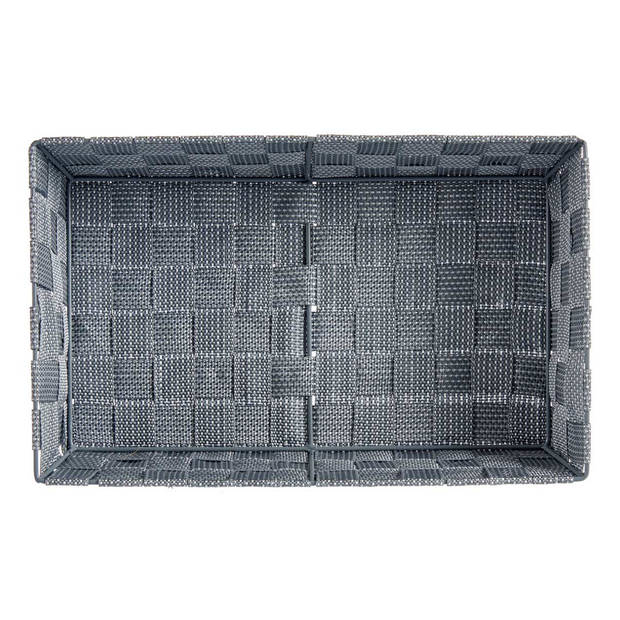 Kast/badkamer opbergmandjes zilvergrijs 34 x 21 x 8,5 cm - Opbergmanden