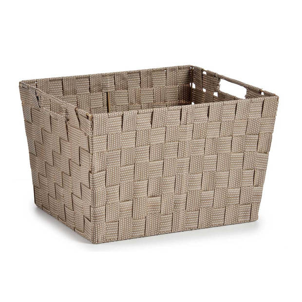 Kast/badkamer opbergmandjes beige 35 x 25 x 20 cm - Opbergmanden