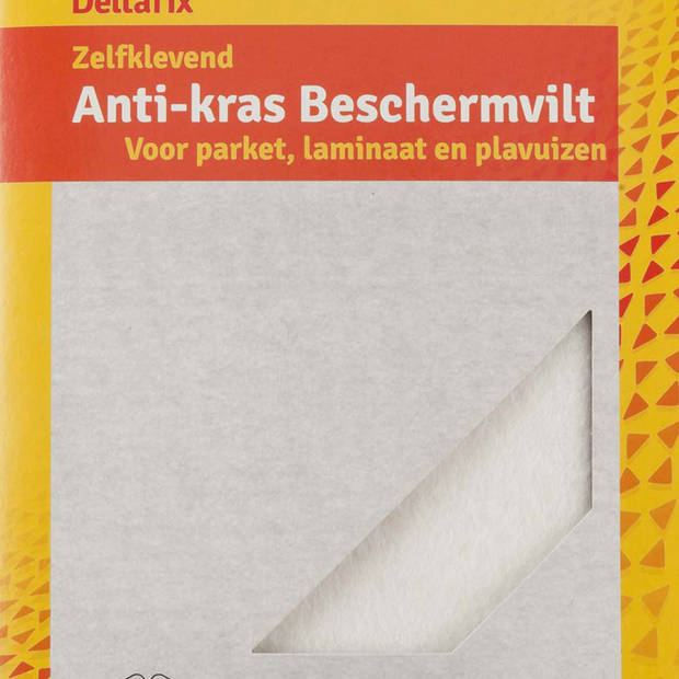 Deltafix Anti-krasvilt - 1x knipvel - wit - 90 x 100 mm - rechthoek - zelfklevend - Meubelviltjes