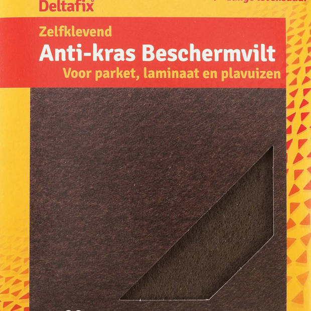 Deltafix Anti-krasvilt - 1x knipvel - bruin - 90 x 100 mm - rechthoek - zelfklevend - Meubelviltjes